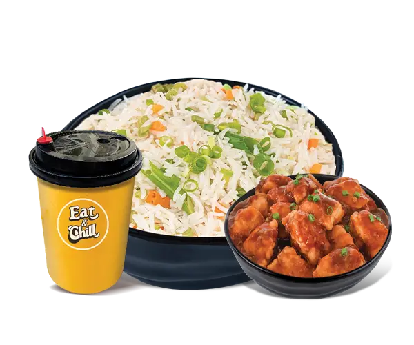 Manchurian Fried Rice Combo with manchurian gravy