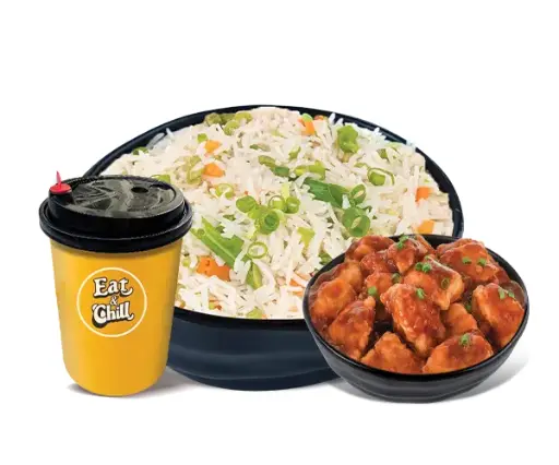 Manchurian Fried Rice Combo with manchurian gravy